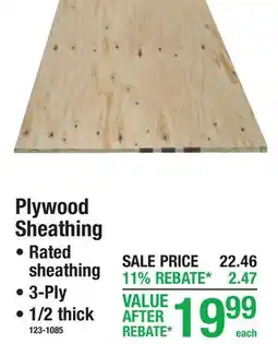 Menards Plywood Sheathing offer