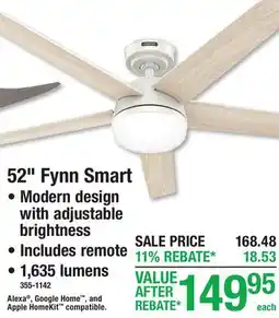 Menards 52 Fynn Smart offer