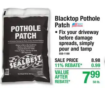 Menards Blacktop Pothole Patch offer