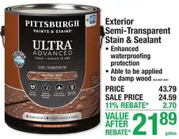 Menards Exterior Semi-Transparent Stain & Sealant offer