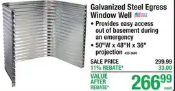 Menards Galvanized Steel Egress Window Well offer