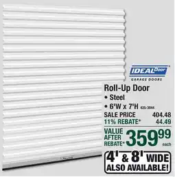 Menards Ideal Door Roll-Up Door offer