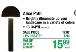 Menards Alice Path offer