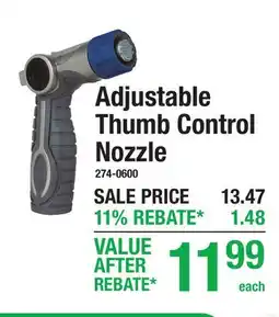 Menards Adjustable Thumb Control Nozzle offer
