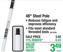 Menards 48 Steel Pole offer