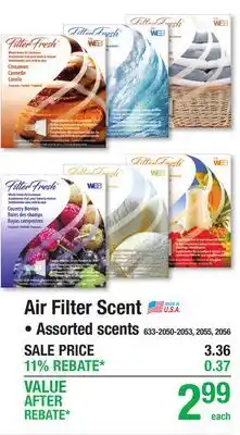 Menards Air Filter Scent offer