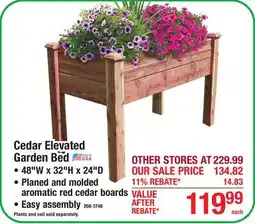 Menards Cedar Elevated Garden Bed offer