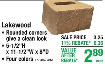 Menards Lakewood RETAINING WALL BLOCKS offer