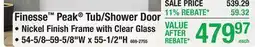 Menards Finesse Peak Tub/Shower Door offer