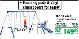 Menards Play All Day II Metal Swing Sets offer