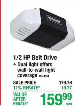 Menards 1/2 HP Belt Drive Wi-Fi Garage Door Opener offer