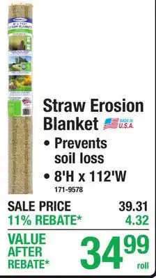 Menards Straw Erosion Blanket offer