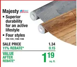 Menards Majesty WATERPROOF SHEET VINYL offer