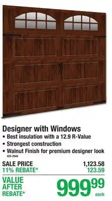 Menards INSULATED GARAGE DOORS Designer with Windows offer