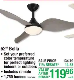 Menards 52 Bella offer
