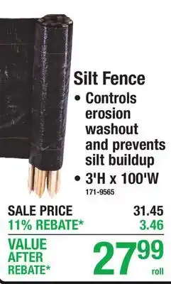 Menards EROSION CONTROL Silt Fence offer