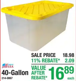 Menards INDUSTRIAL TOTES 40-Gallon offer