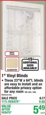 Menards 1 Vinyl Blinds offer