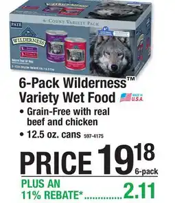 Menards 6-Pack Wilderness Variety Wet Food offer