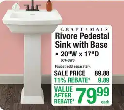 Menards Rivore Pedestal Sink with Base offer