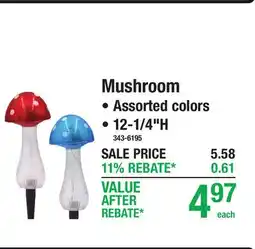 Menards Mushroom offer