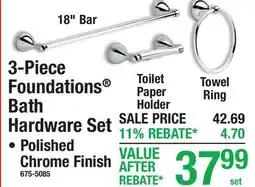 Menards 3-Piece Foundations Bath Hardware Set offer