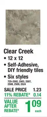 Menards Clear Creek offer