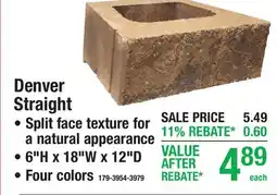 Menards Denver Straight RETAINING WALL BLOCKS offer