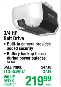 Menards WI-FI GARAGE DOOR OPENERS 3/4 HP Belt Drive offer