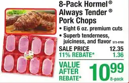 Menards 8-Pack Hormel Always Tender Pork Chops offer
