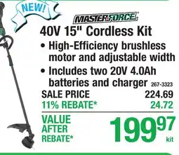 Menards 40V 15 Cordless Kit offer