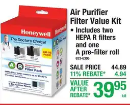 Menards Air Purifier Filter Value Kit offer