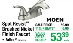 Menards Spot Resist Brushed Nickel Finish Faucet offer
