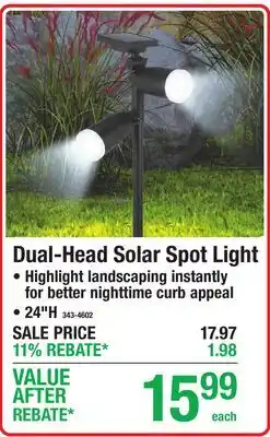 Menards Dual-Head Solar Spot Light offer