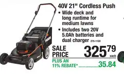 Menards Mowers 40V 21 Cordless Push offer