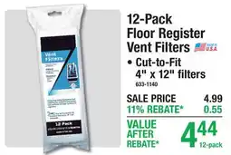 Menards 12-Pack Floor Register Vent Filters offer