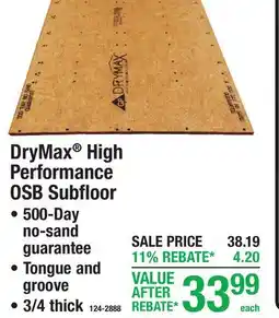 Menards DryMax High Performance OSB Subfloor offer