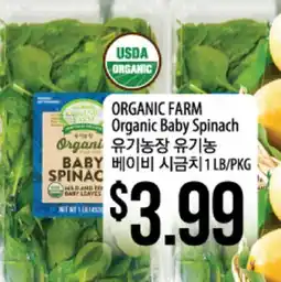 Hmart ORGANIC FARM Organic Baby Spinach offer
