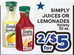 Torres Supermercado SIMPLY JUICES OR LEMONADES offer