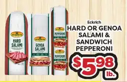 Torres Supermercado Eckrich HARD OR GENOA SALAMI & SANDWICH PEPPERONI offer