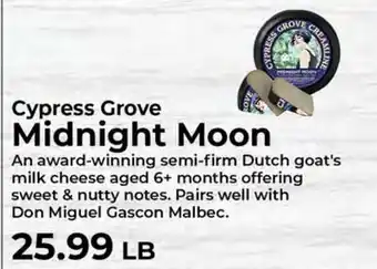 Sunset Foods Cypress Grove Midnight Moon offer