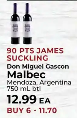 Sunset Foods Don Miguel Gascon Malbec offer