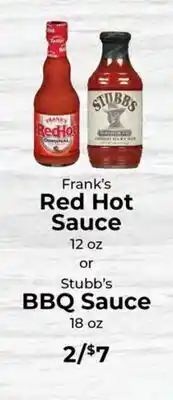 Sunset Foods Frank's Red Hot Sauce Stubb's BBQ Sauce offer