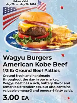 Sunset Foods Wagyu Burgers American Kobe Beef 1/3 lb Ground Beef Patties offer