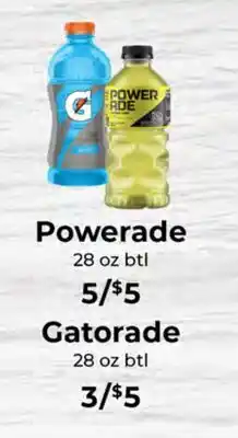 Sunset Foods Powerade 28 oz btl Gatorade 28 oz btl offer