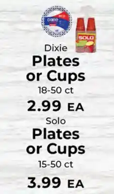 Sunset Foods Dixie Plates or Cups offer