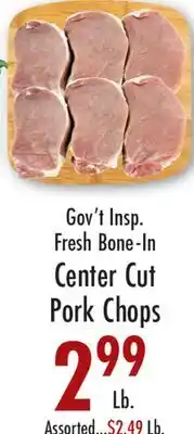 Garden Fresh Market Gov't Insp. Fresh Bone-In Center Cut Pork Chops offer