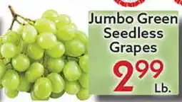 World Fresh Market Jumbo Green Seedless Grapes offer