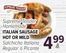 Cermak Fresh Market Supreme Tender Homemade ITALIAN SAUSAGE HOT OR MILD offer