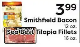 Rich's Fresh Market Smithfield Bacon 12 oz. SeaBest Tilapia Fillets 16 oz offer